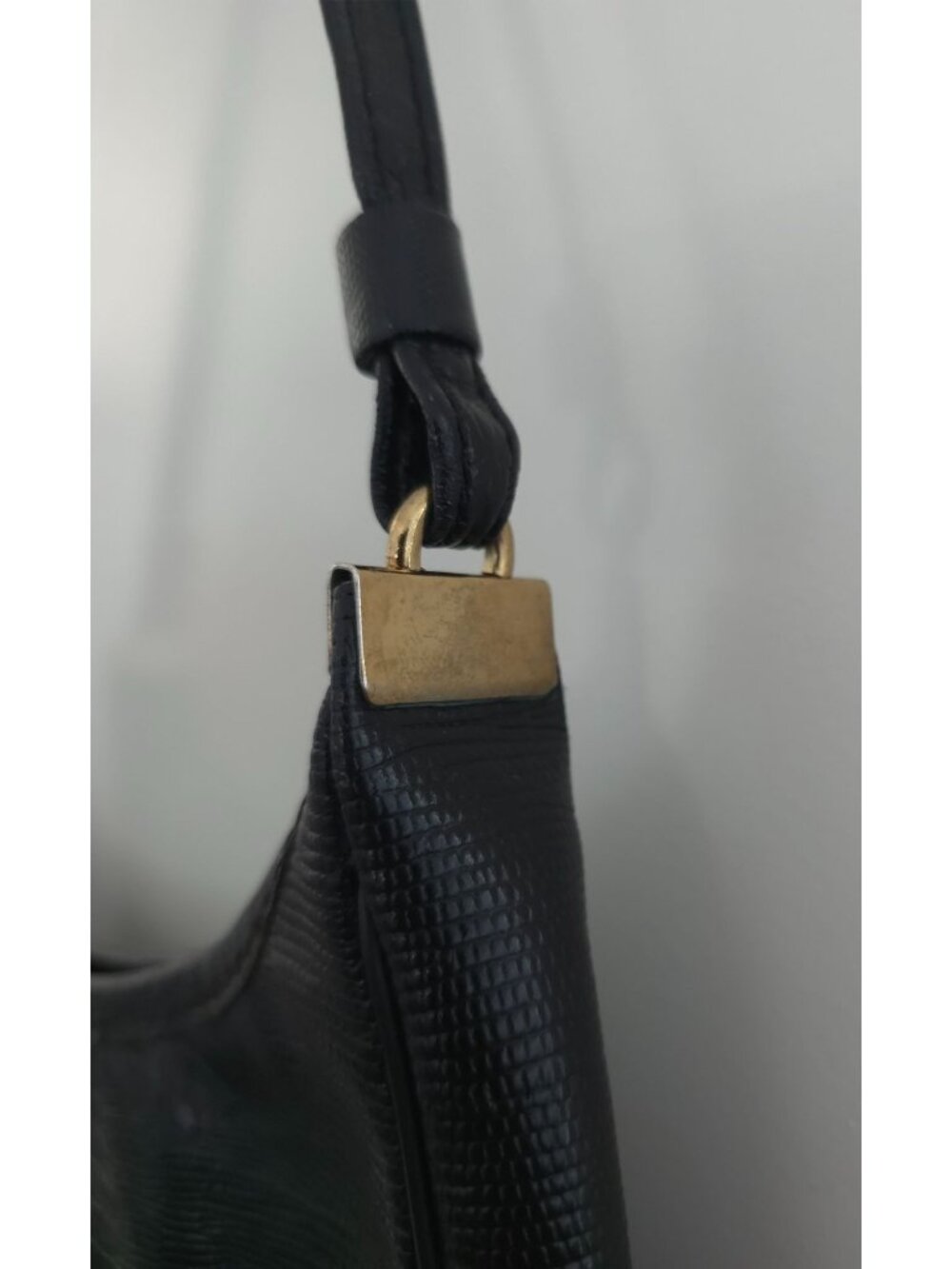 70s Oleg Cassini Patchwork Snakeskin Exotic Reptile Skin Leather Shoulder Bag - Picture 5 of 7